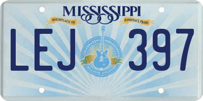 MS license plate LEJ397