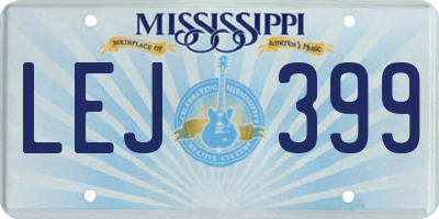 MS license plate LEJ399