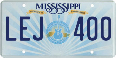 MS license plate LEJ400