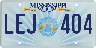 MS license plate LEJ404