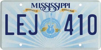 MS license plate LEJ410