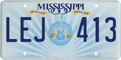 MS license plate LEJ413