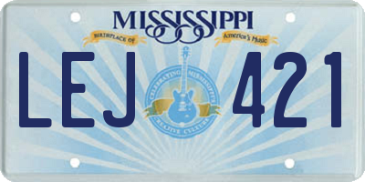 MS license plate LEJ421