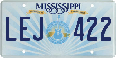 MS license plate LEJ422