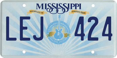 MS license plate LEJ424