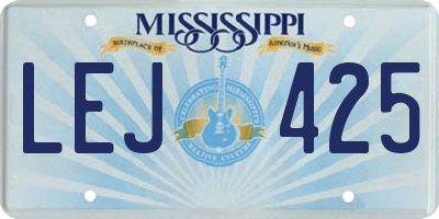 MS license plate LEJ425