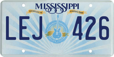 MS license plate LEJ426