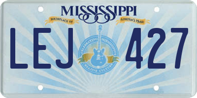 MS license plate LEJ427