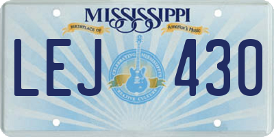 MS license plate LEJ430