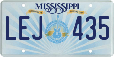 MS license plate LEJ435