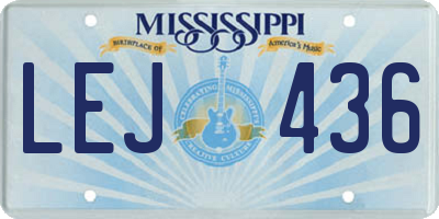 MS license plate LEJ436