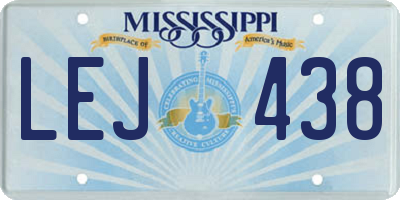 MS license plate LEJ438