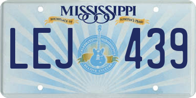 MS license plate LEJ439