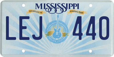 MS license plate LEJ440