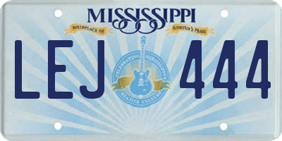 MS license plate LEJ444