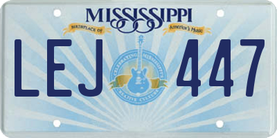 MS license plate LEJ447