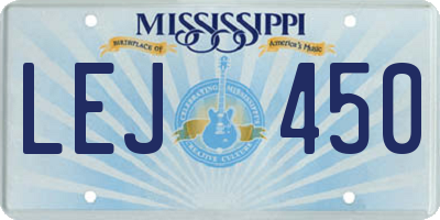 MS license plate LEJ450