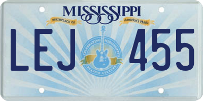 MS license plate LEJ455