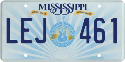 MS license plate LEJ461