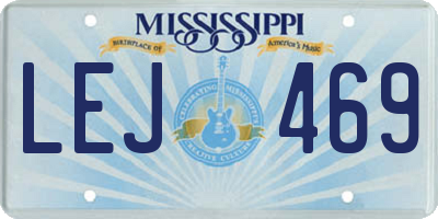 MS license plate LEJ469