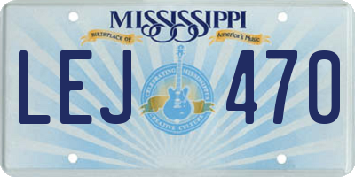 MS license plate LEJ470