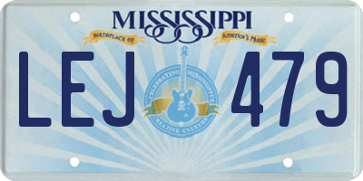 MS license plate LEJ479