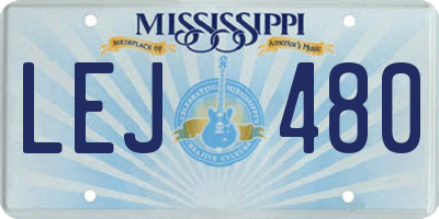 MS license plate LEJ480