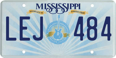 MS license plate LEJ484