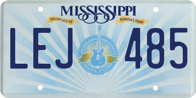 MS license plate LEJ485