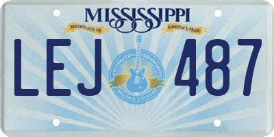 MS license plate LEJ487
