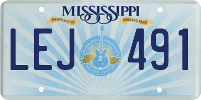 MS license plate LEJ491