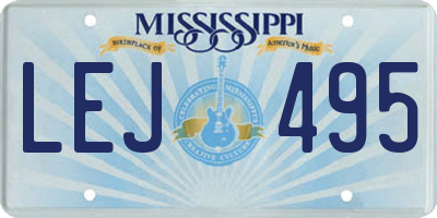 MS license plate LEJ495
