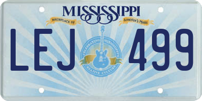 MS license plate LEJ499