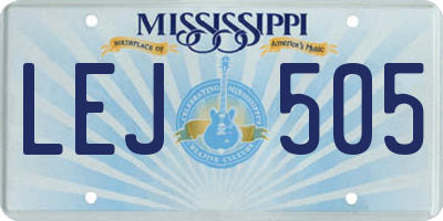 MS license plate LEJ505