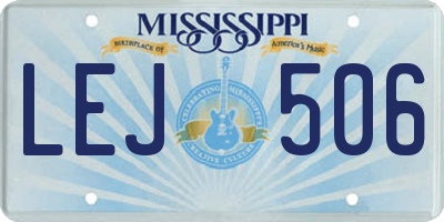 MS license plate LEJ506