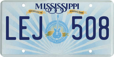 MS license plate LEJ508