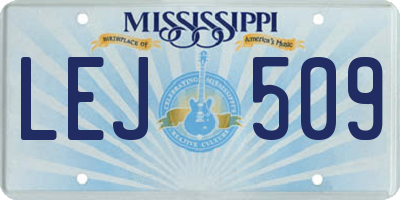 MS license plate LEJ509