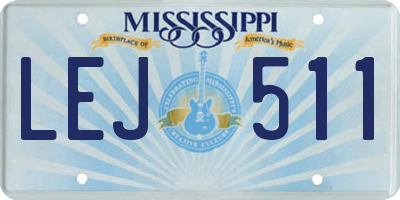 MS license plate LEJ511