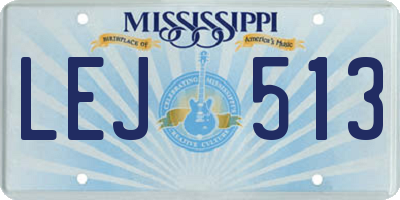 MS license plate LEJ513