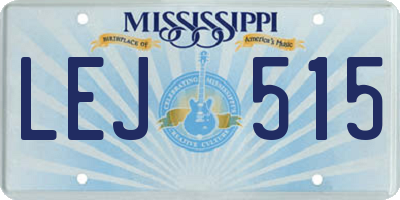 MS license plate LEJ515