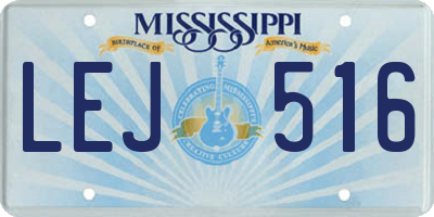 MS license plate LEJ516