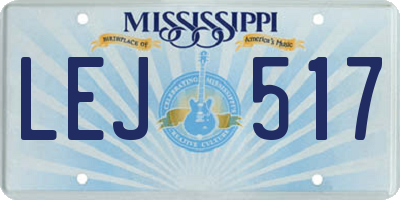 MS license plate LEJ517