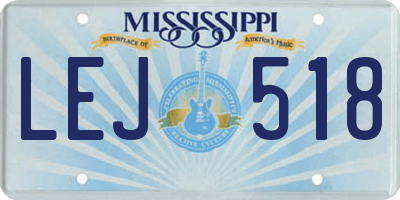 MS license plate LEJ518
