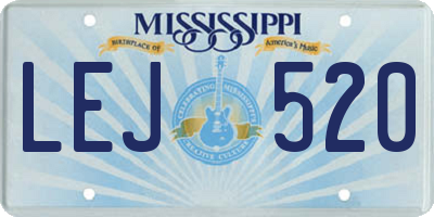 MS license plate LEJ520