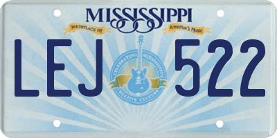 MS license plate LEJ522