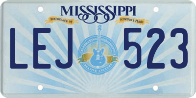 MS license plate LEJ523