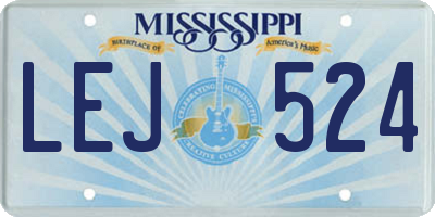 MS license plate LEJ524
