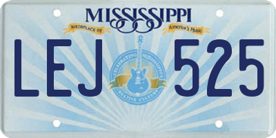 MS license plate LEJ525