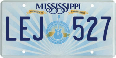 MS license plate LEJ527