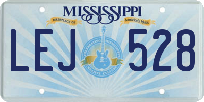 MS license plate LEJ528